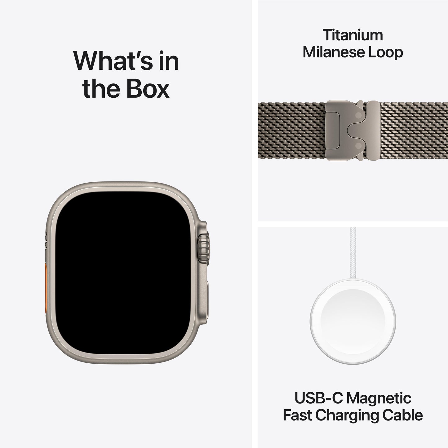 Apple Watch Ultra 2 GPS + Cellular 49mm Natural Titanium Case with Natural Titanium Milanese Loop - Small