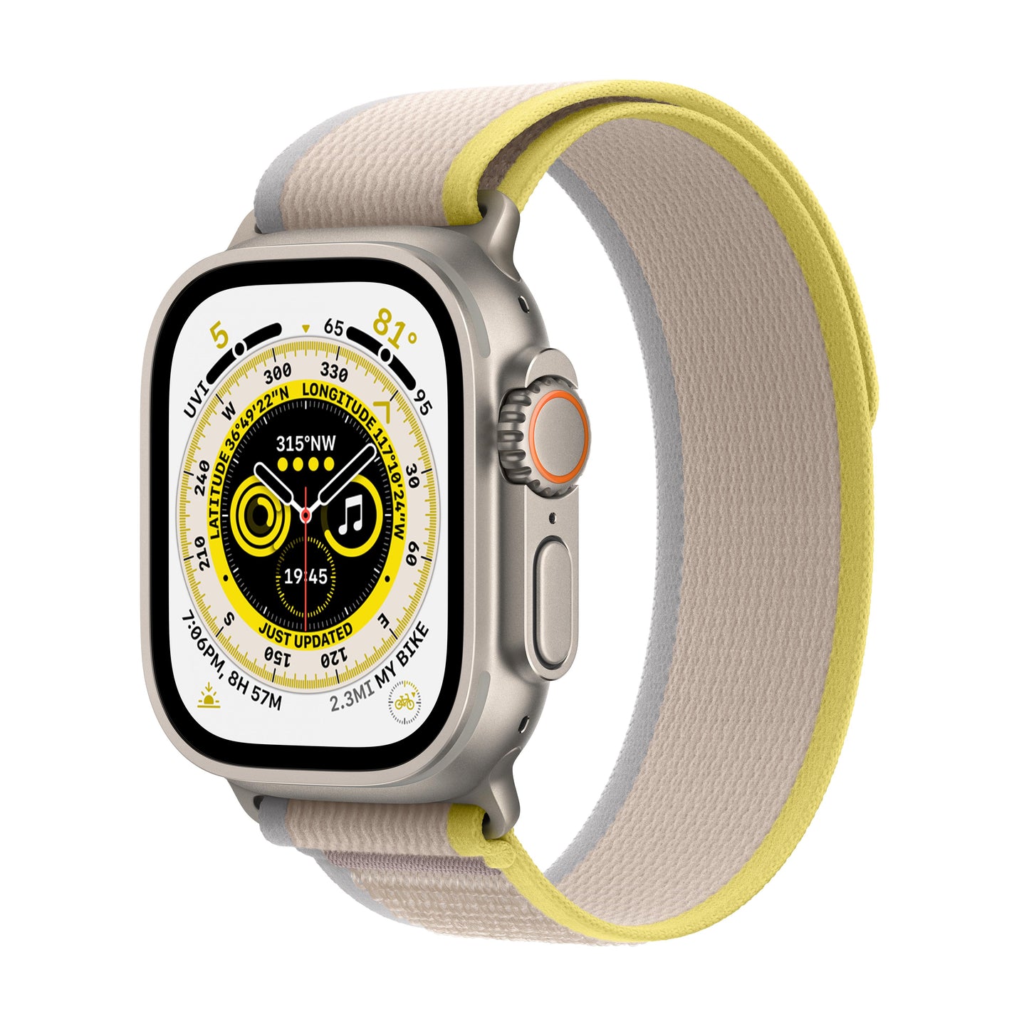 Apple Watch Ultra GPS Cellular, 49mm Titanium Case with Yellow