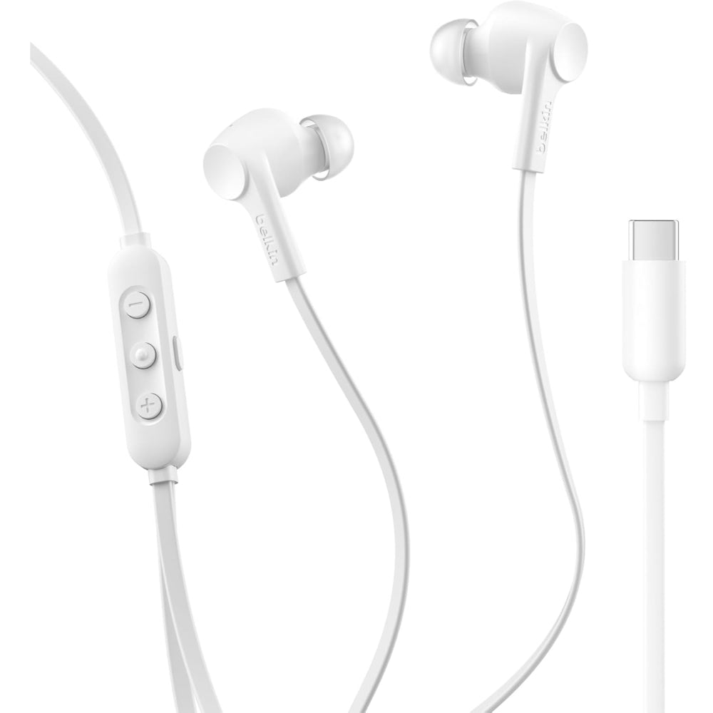 سماعات أذن بلكين USB-C مع إلغاء نشط للضوضاء - أبيض