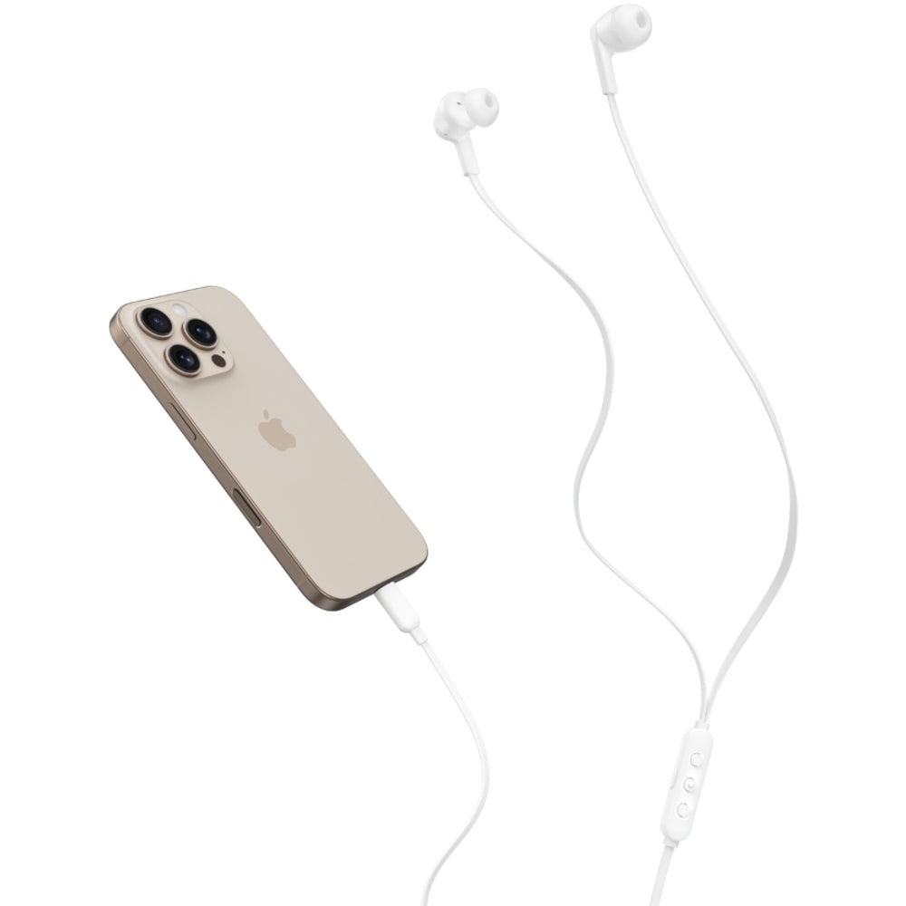 سماعات أذن بلكين USB-C مع إلغاء نشط للضوضاء - أبيض