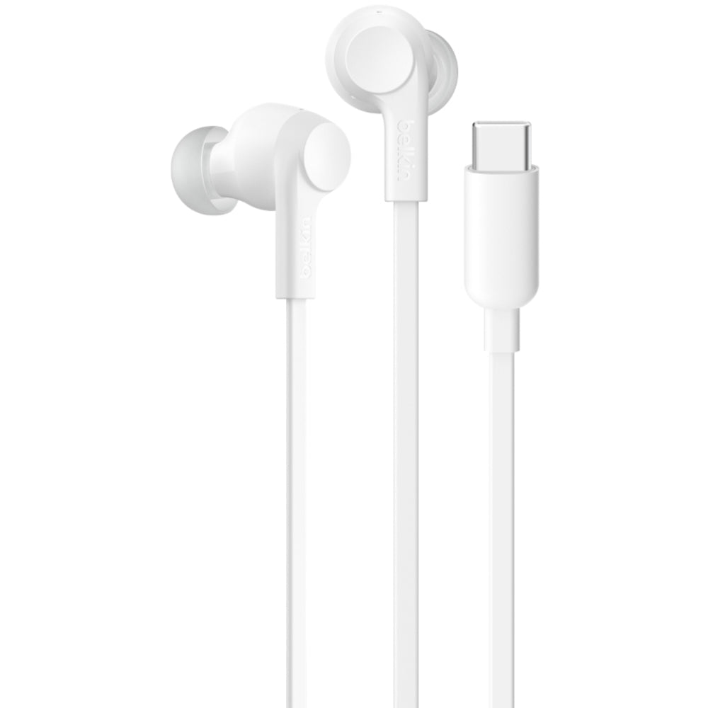 سماعات أذن بلكين USB-C مع إلغاء نشط للضوضاء - أبيض