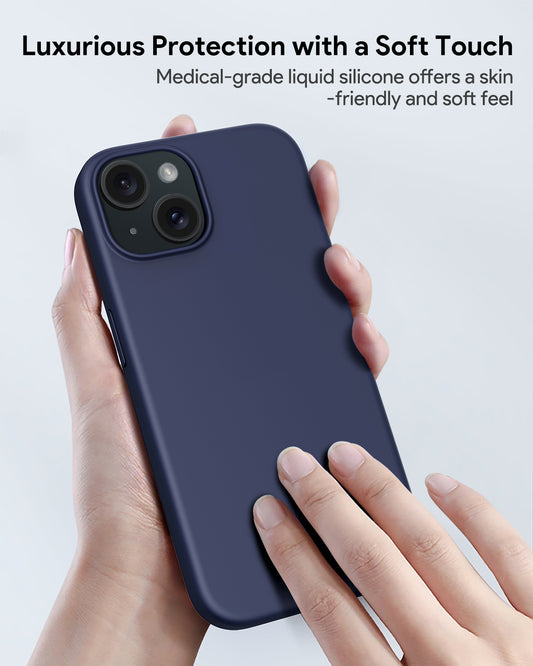 AUKEY Magnetic Hrd-Shell Phone Case Midnight iPhone 15 Plus Blue