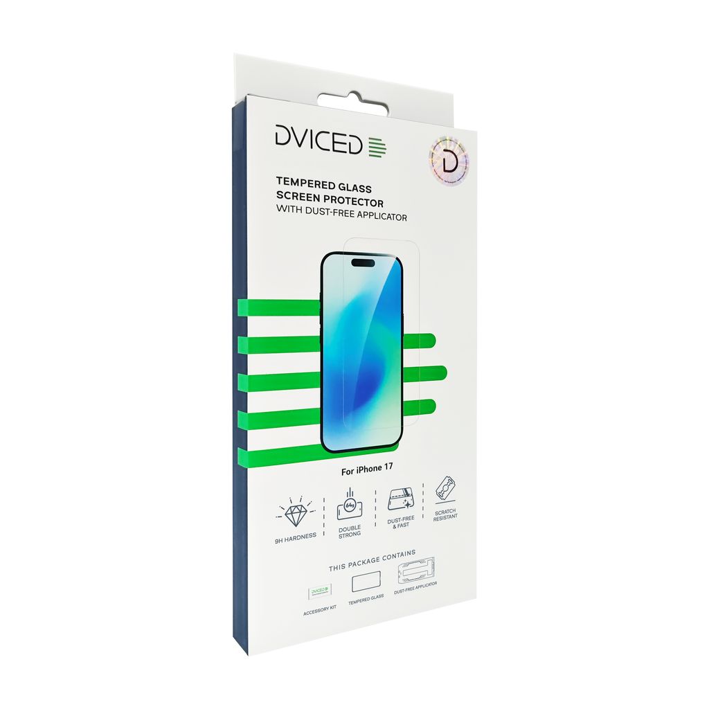 Dviced Tempered glass screen protector for iPhone 17 with dust-free applicator