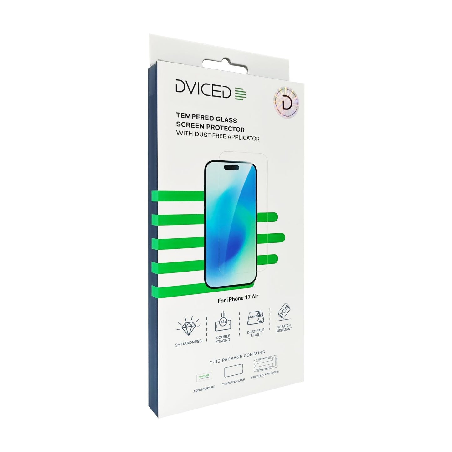 Dviced Tempered glass screen protector for iPhone 17 Air with dust-free applicator