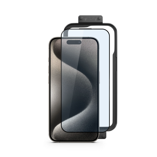 EPICO Edge to Edge Glass 2 Pack with Instalation Frame iPhone 15 Pro
