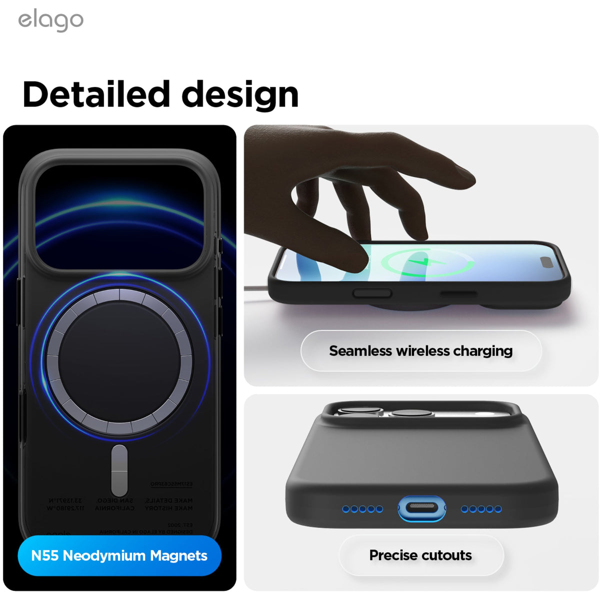 Elago Silicone Case with MagSafe for iPhone 17 Pro - Black