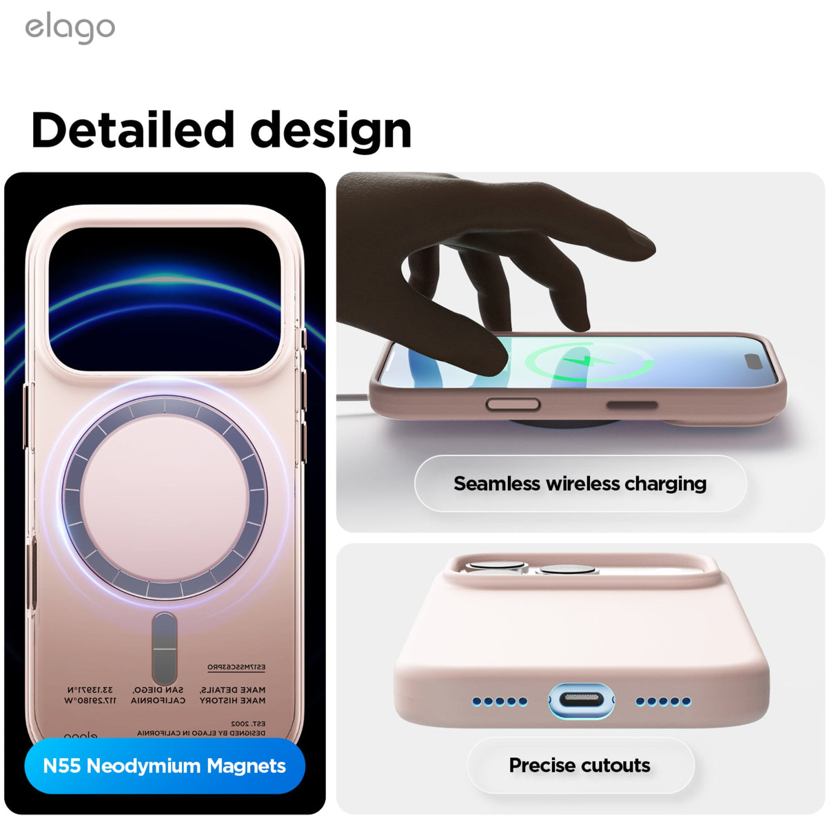 Elago Silicone Case with MagSafe for iPhone 17 Pro - Light Pink