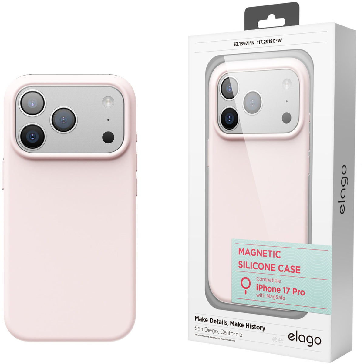 Elago Silicone Case with MagSafe for iPhone 17 Pro - Light Pink