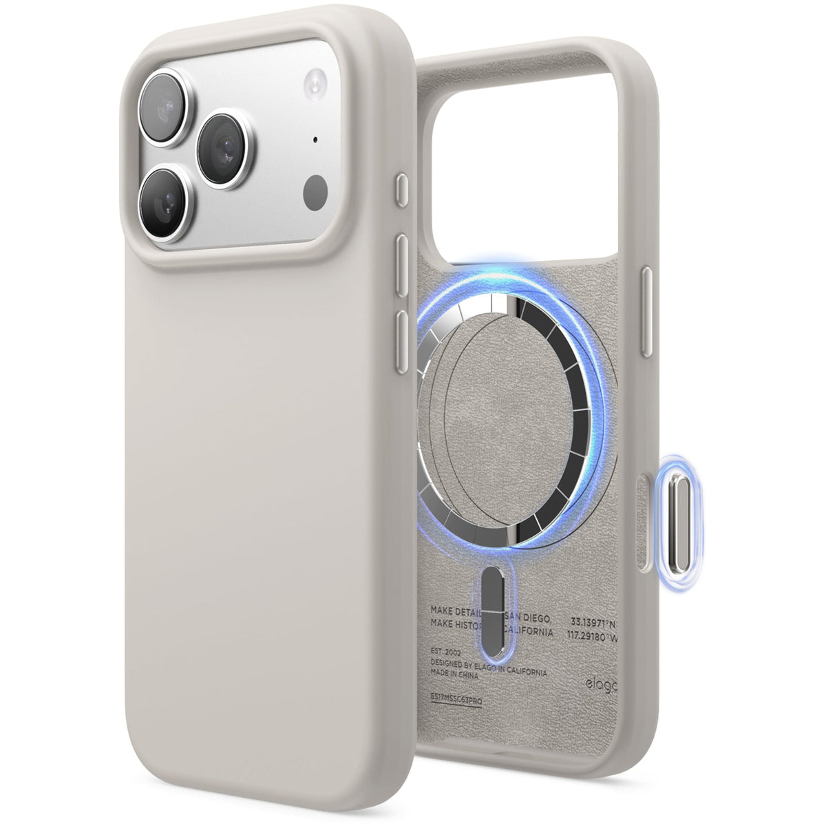 Elago Silicone Case with MagSafe for iPhone 17 Pro - Stone