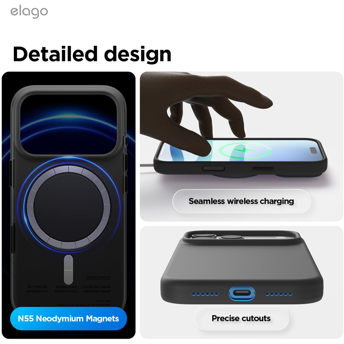 Elago Silicone Case with MagSafe for iPhone 17 Pro Max - Black