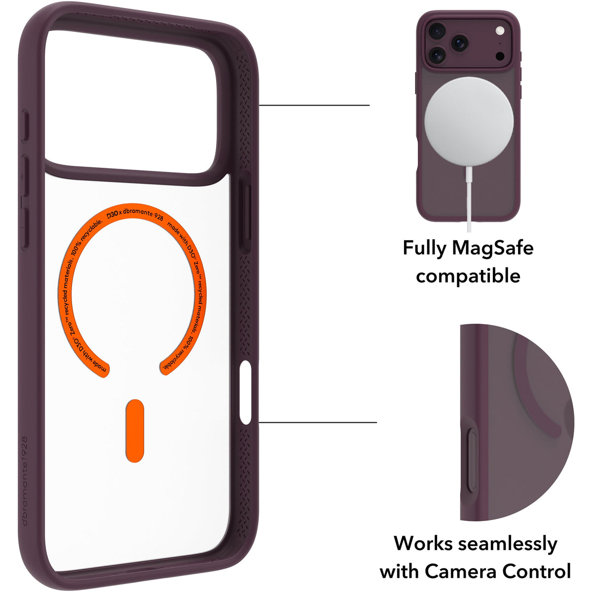 Dbramante Grenen Ultra D3O Case with MagSafe for iPhone 18 Pro / iPhone 17 Pro - Purple
