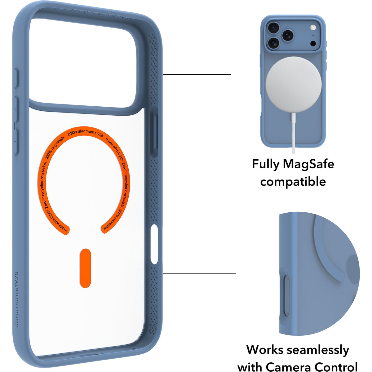 Dbramante Grenen Ultra D3O Case with MagSafe for iPhone 18 Pro Max / iPhone 17 Pro Max - Blue