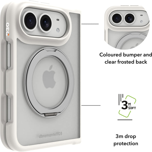 Dbramante Grenen Ultra D3O Kickstand Case with MagSafe for iPhone Duo - White