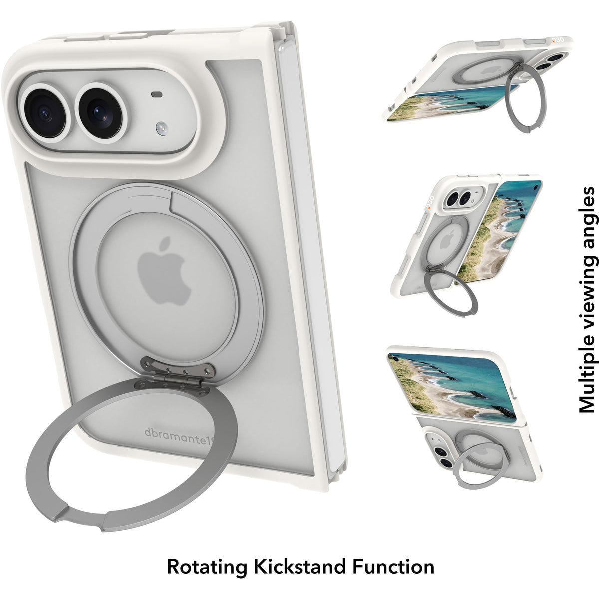 Dbramante Grenen Ultra D3O Kickstand Case with MagSafe for iPhone Duo - White