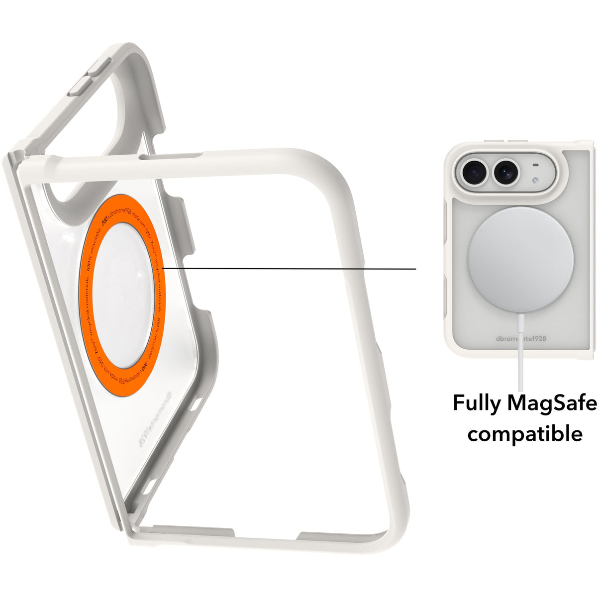 Dbramante Grenen Ultra D3O Kickstand Case with MagSafe for iPhone Duo - White