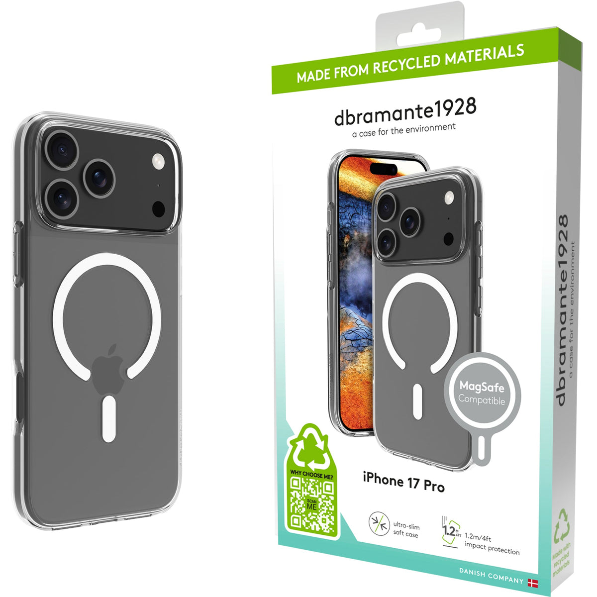 Dbramante Greenland Pro Case with MagSafe for iPhone 17 Pro - Clear
