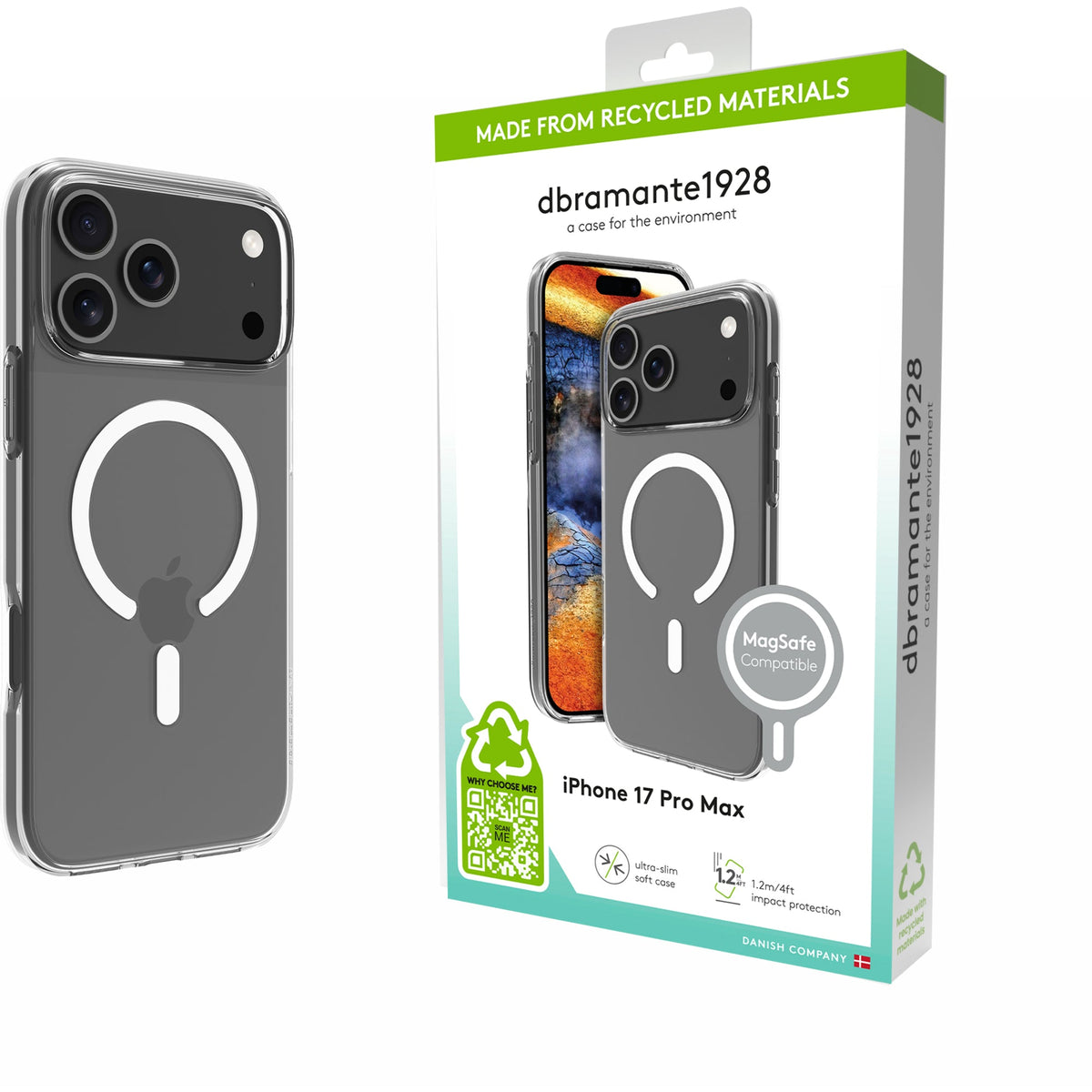 Dbramante Greenland Pro Case with MagSafe for iPhone 17 Pro Max - Clear