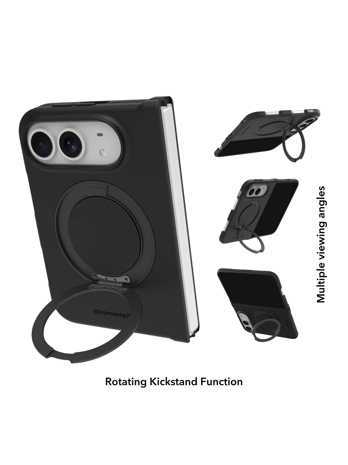 Dbramante Iceland Ultra D3O Kickstand Case with MagSafe for iPhone Duo - Black