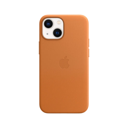 حافظة iPhone 13 mini الجلدية بتقنية MagSafe‏  - لون بني ذهبي