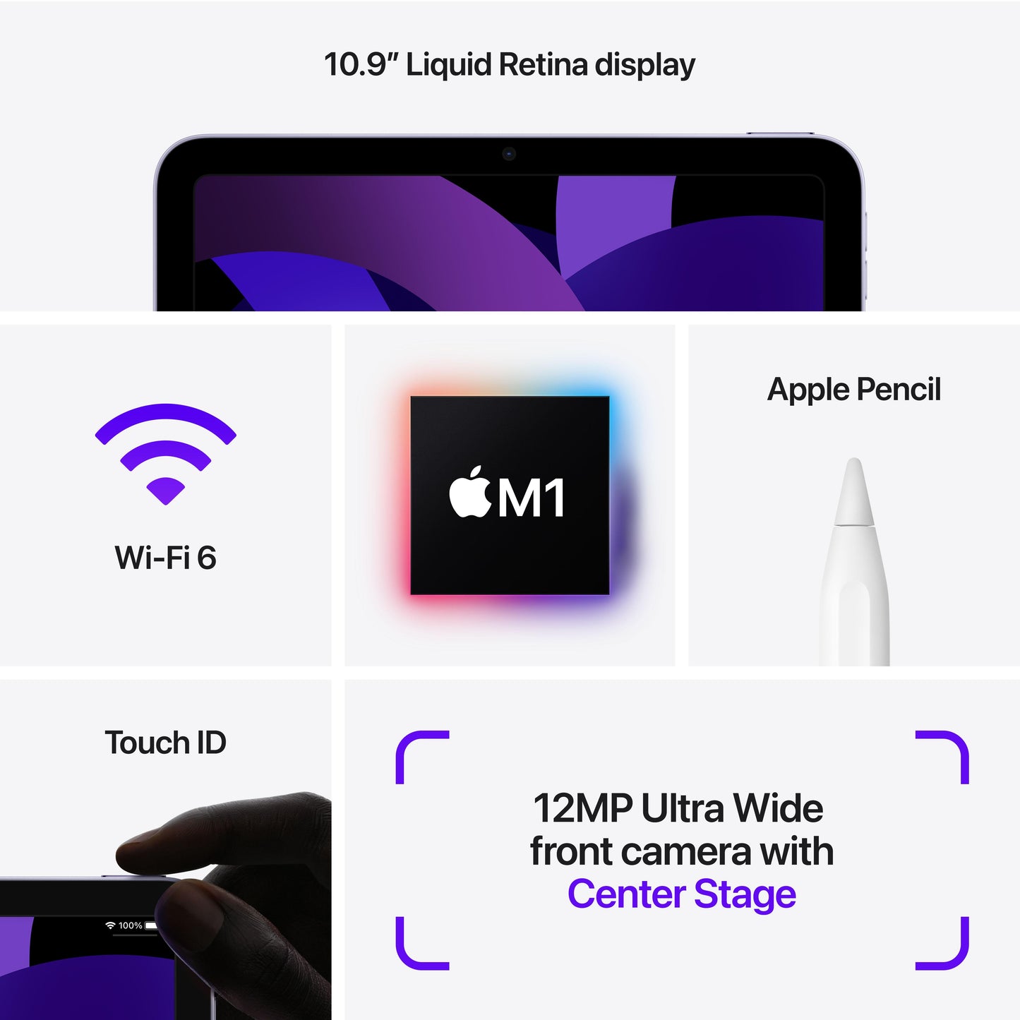 2022 iPad Air Wi-Fi 64GB - Purple (5th generation)