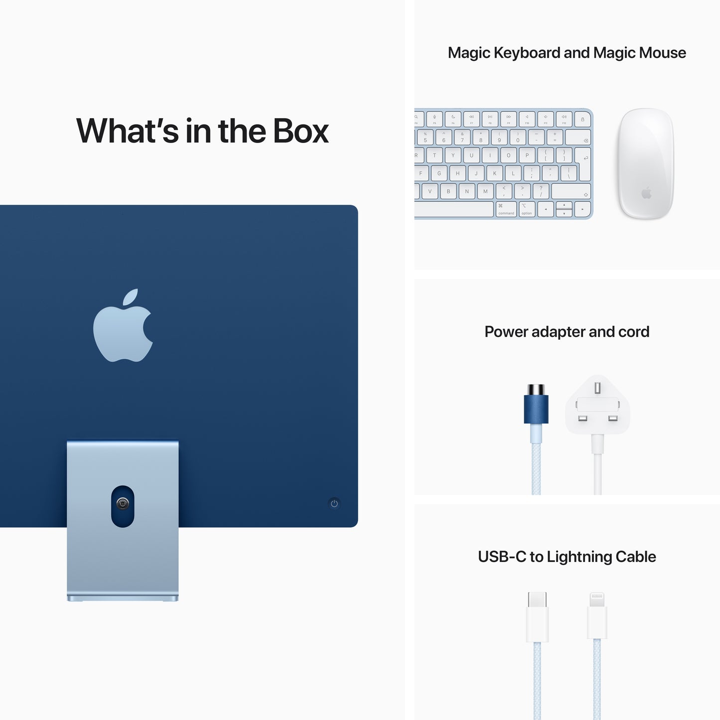 24-inch iMac with Retina 4.5K display: Apple M1 chip with 8_core CPU and 8_core GPU, 512GB - Blue