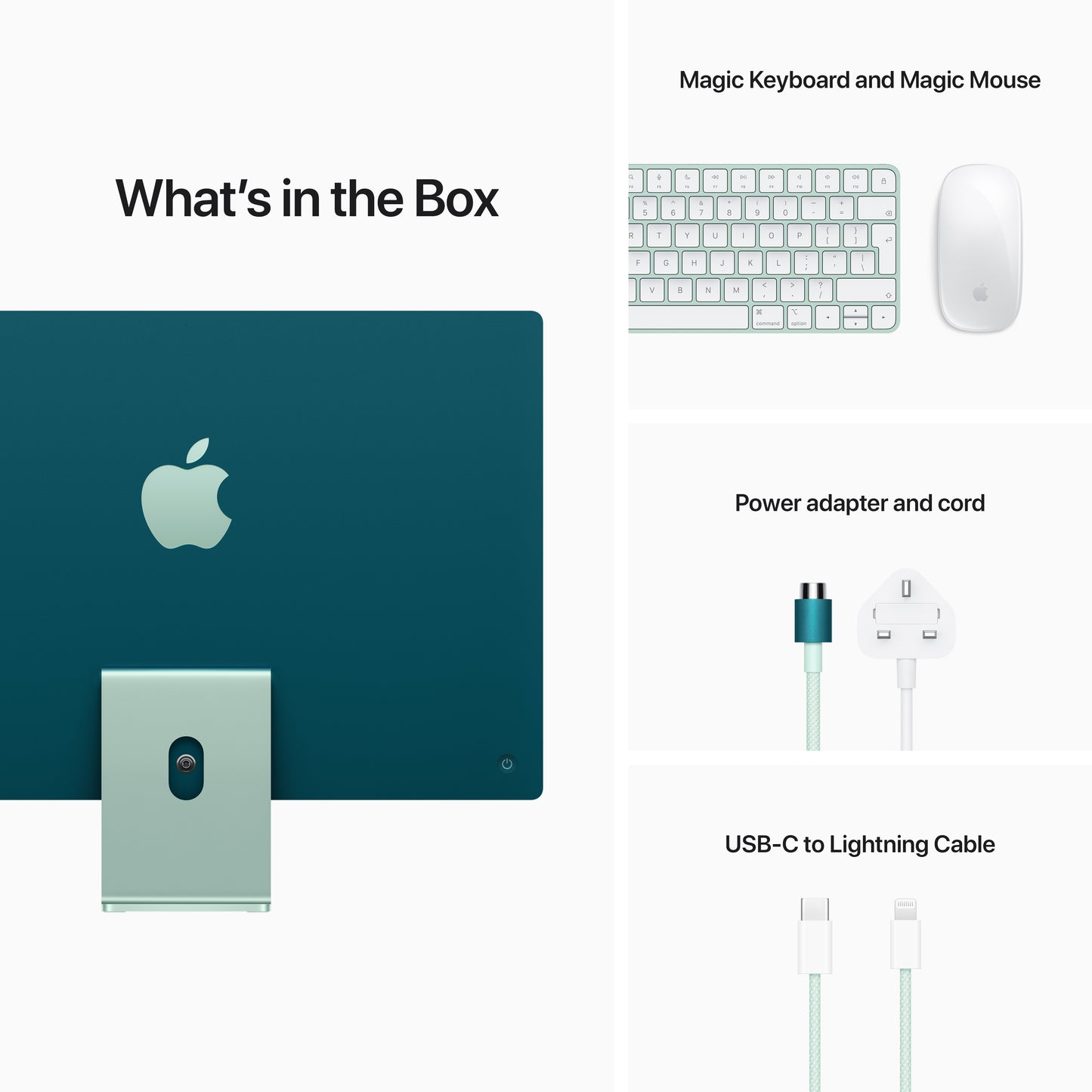 جهاز iMac مقاس 24 انش مع شاشة Retina 4.5K: شريحة Apple M1 مع وحدة معالجة مركزية 8 نوى ووحدة معالجة الرسومات 7 نوى، 256 جيجابايت - أخضر