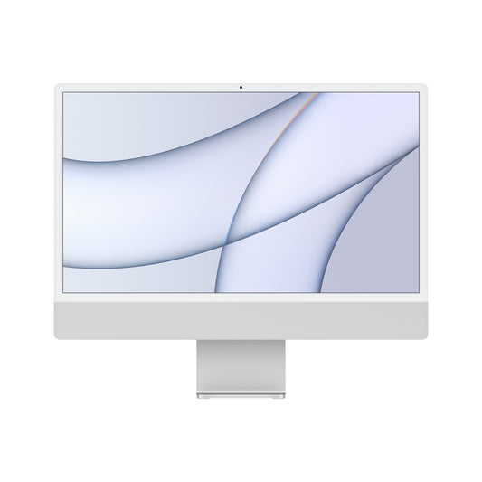 iMac مقاس 24 انش مع شاشة Retina 4.5K: شريحة Apple M1 مع وحدة معالجة مركزية 8 نوى ووحدة معالجة رسومات 8 نوى، 512 جيجابايت - فضي