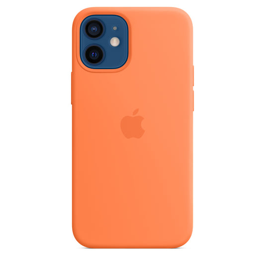 حافظة حماية لهاتف iPhone 12 Mini سيليكون من Apple بتقنية MagSafe (iPhone 12 Mini) برتقالي