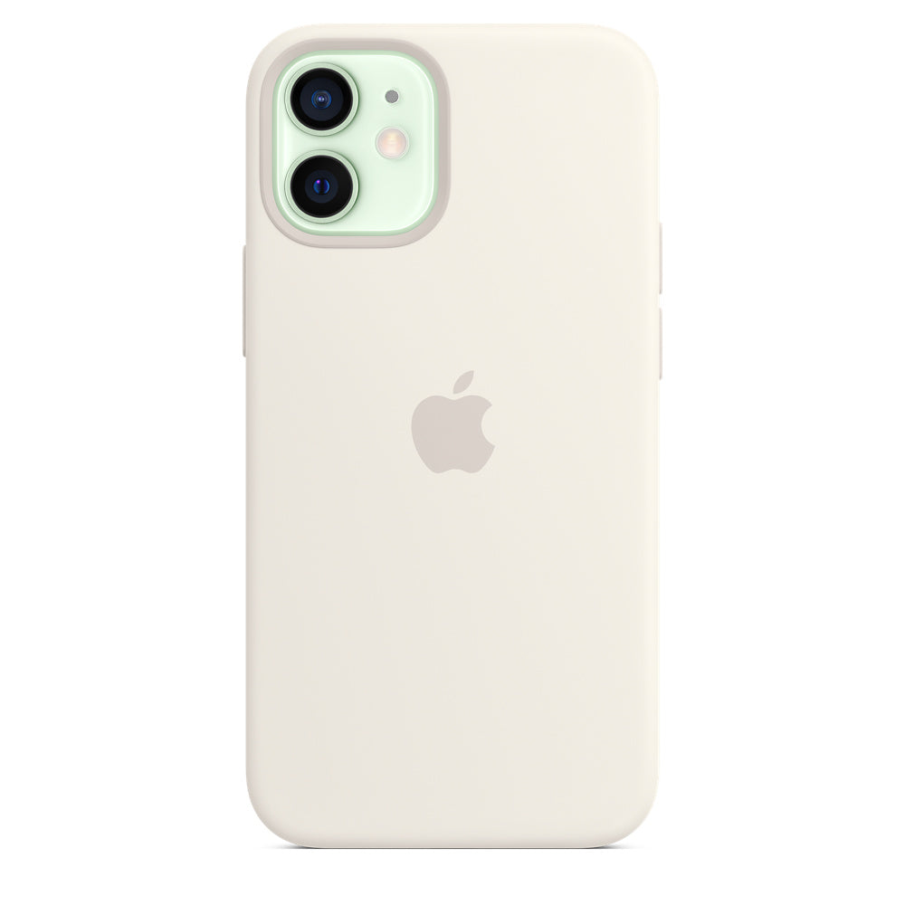حافظة حماية لهاتف iPhone 12 Mini سيليكون من Apple بتقنية MagSafe (iPhone 12 Mini) أبيض