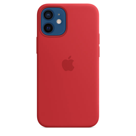 حافظة حماية لهاتف iPhone 12 Mini سيليكون من Apple بتقنية MagSafe (iPhone 12 Mini) أحمر