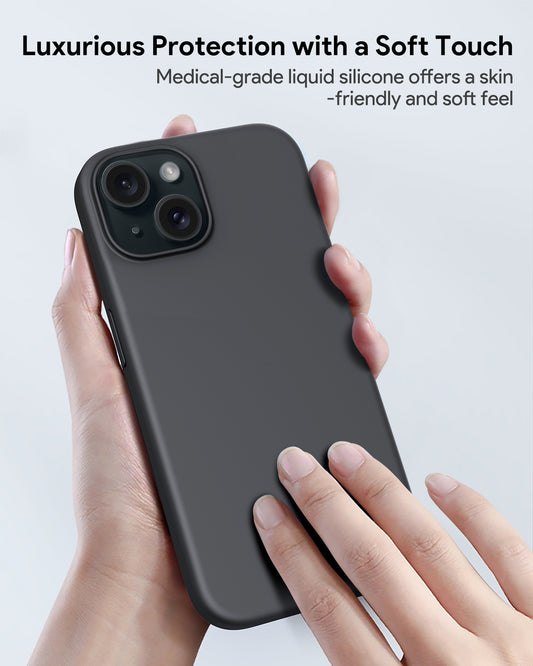 AUKEY Magnetic Hrd-Shell Phone Case Midnight iPhone 15 Black