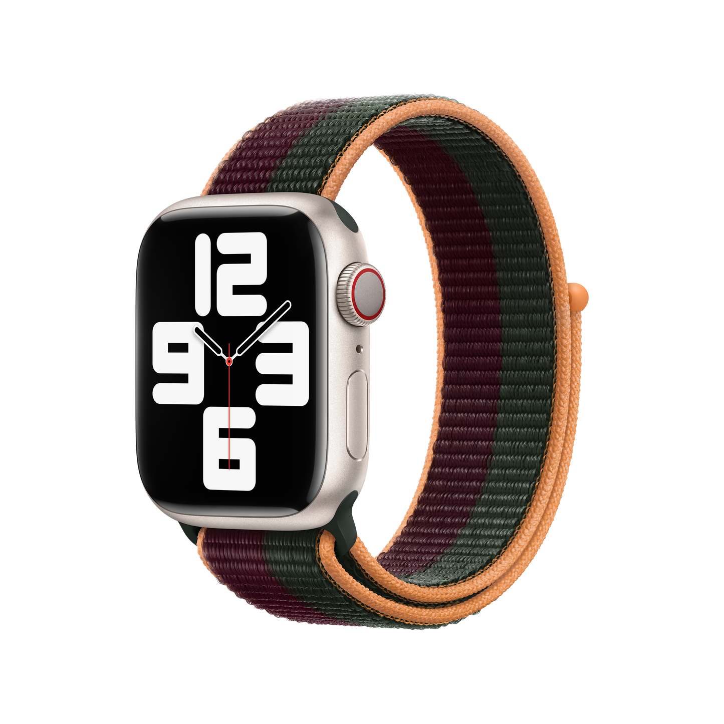 حزام Loop رياضي Dark Cherry/Forest Green لساعة Apple Watch مقاس 41 مم