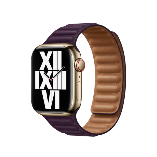 سوار جلدي Dark Cherry Leather لساعة Apple Watch مقاس 41 مم - وسط/كبير