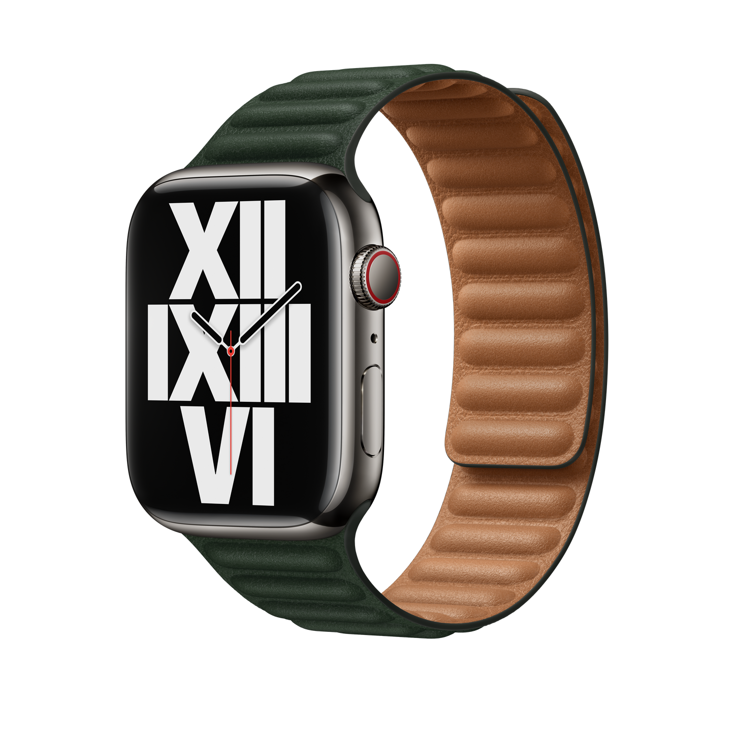 سوار جلدي Sequoia Green لساعة Apple Watch مقاس 45 مم - وسط/كبير
