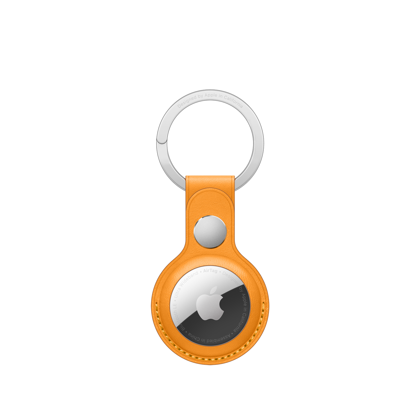 AirTag Leather Key Ring - California Poppy