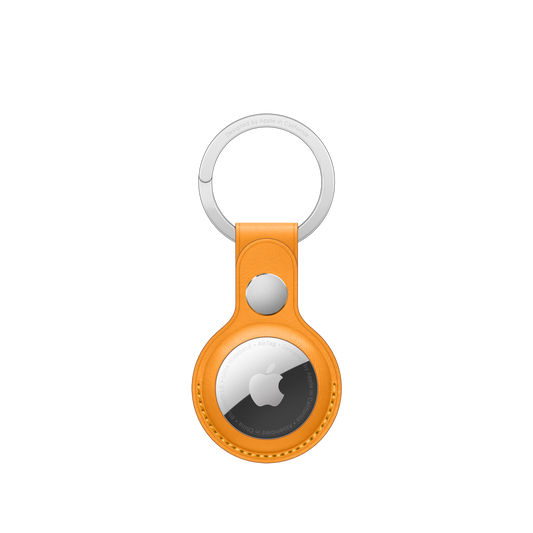 AirTag Leather Key Ring - California Poppy