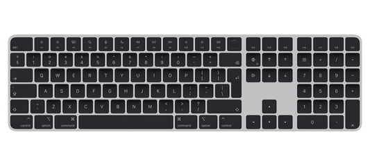 Magic Keyboard مع مستشعر اللمس ولوحة أرقام لأجهزة Mac ذات شريحة سيليكون من Apple - الإنجليزية الدولية - مفاتيح سوداء