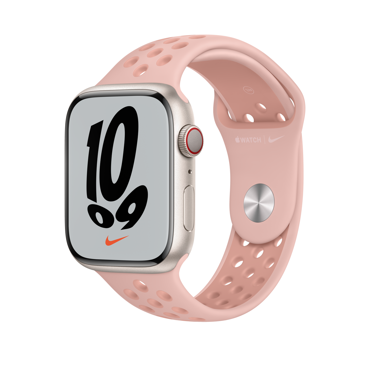 حزام رياضي Nike Pink Oxford/Rose Whisper لساعة Apple Watch مقاس 45 مم