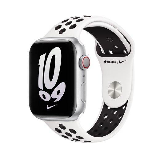 حزام رياضي Nike Summit White/Black لساعة Apple Watch مقاس 45 مم