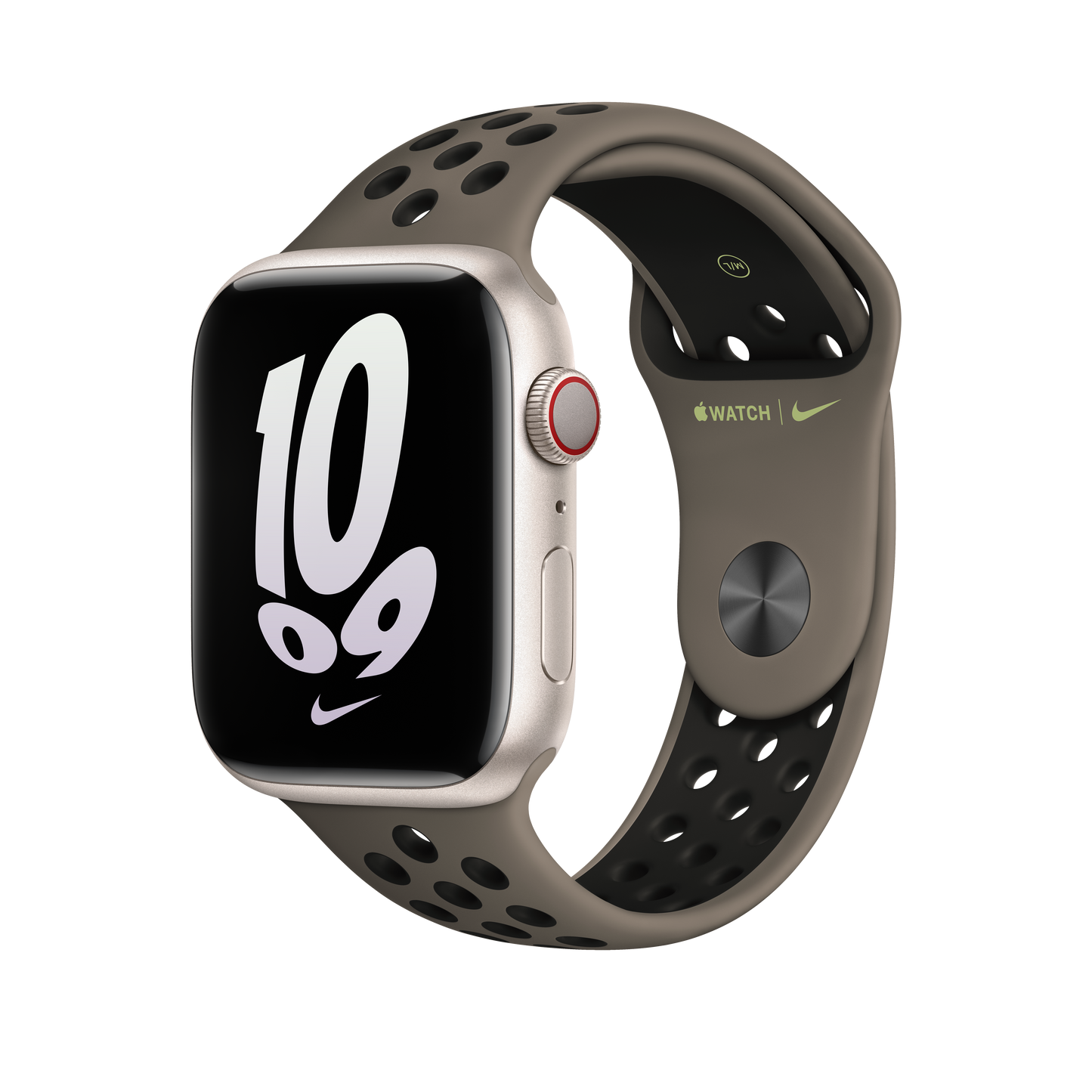 حزام رياضي Nike Olive Grey/Black  لساعة Apple Watch مقاس 45 مم