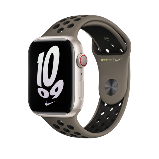 حزام رياضي Nike Olive Grey/Black  لساعة Apple Watch مقاس 45 مم