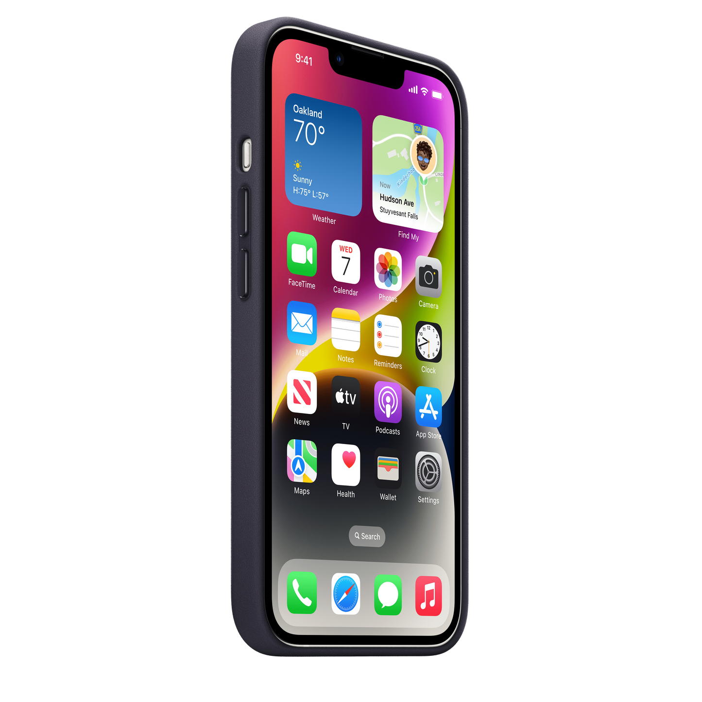 حافظة iPhone 14 الجلدية بتقنية ‏MagSafe‏ - ميدنايت