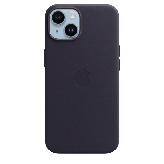 حافظة iPhone 14 الجلدية بتقنية ‏MagSafe‏  - لون ازرق​​​​​​