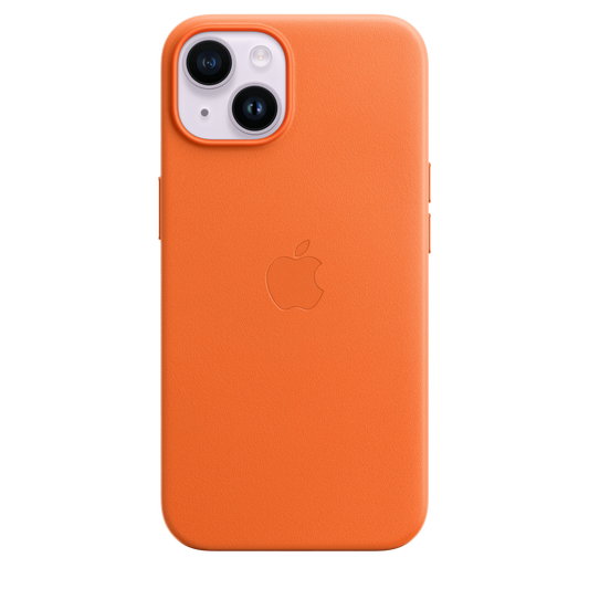 iPhone 14 Leather Case with MagSafe - Orange