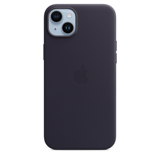 حافظة iPhone 14 Plus الجلدية بتقنية ‏MagSafe‏ - لون أزرق اينك