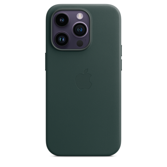 حافظة iPhone 14 Pro الجلدية بتقنية ‏MagSafe‏ - لون اخضر فورست​​​​​​