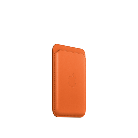 iPhone Leather Wallet with MagSafe - Orange