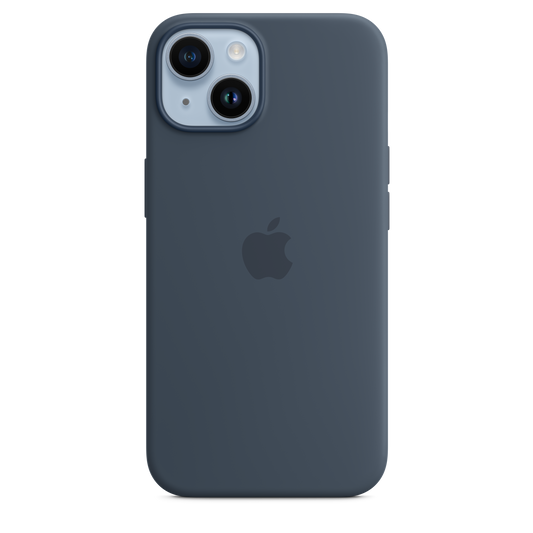 حافظة iPhone 14 من السيليكون بتقنية MagSafe - لون ازرق ستورم