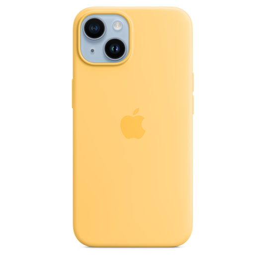 حافظة iPhone 14 من السيليكون بتقنية MagSafe - لون اصفر داكن