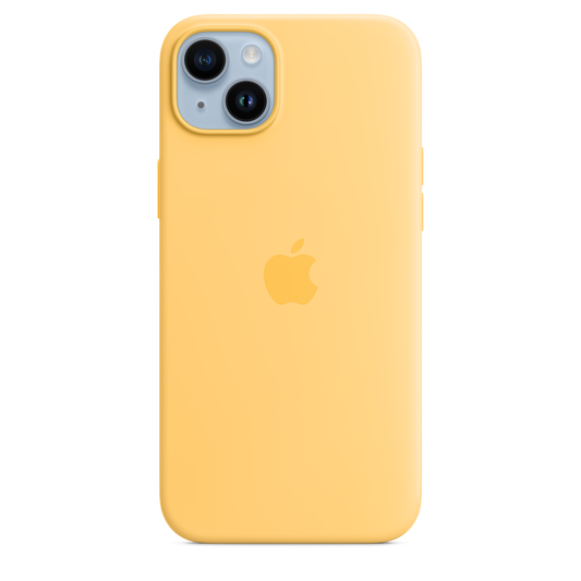 حافظة iPhone 14 Plus من السيليكون بتقنية MagSafe -  اصفر داكن